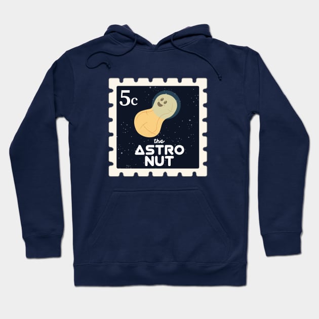 The Astro Nut | Funny Gift Ideas | Space Postage Stamp Hoodie by Fluffy-Vectors